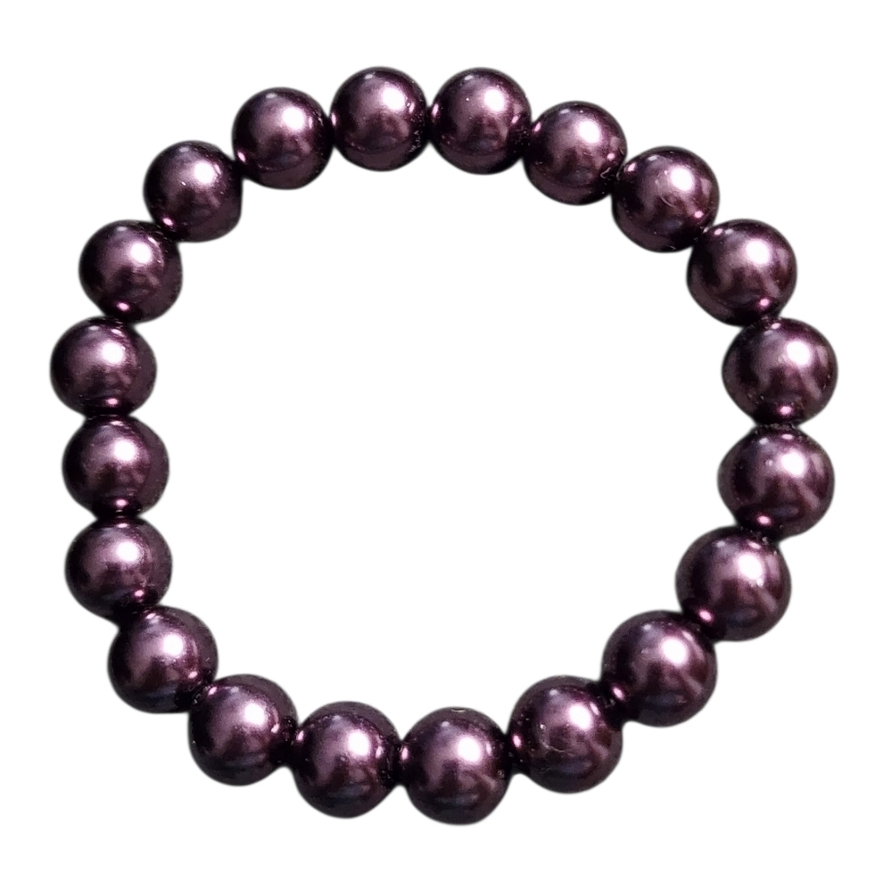 Crystal Beaded Purple Stretch Bracelet